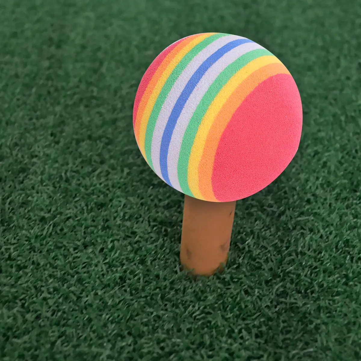 

10Pcs Premium Sponge Golf Training Balls Bright Rainbow Design Light Weight Flexible Indoor Practice Ball Safe for Home Use No