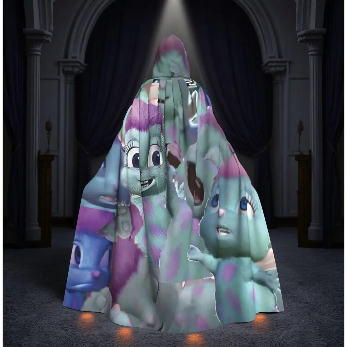 

Bibble Collage Long Hooded Cloak Witch Medieval Costume Cosplay Cape HalloweenParty Adult Unisex