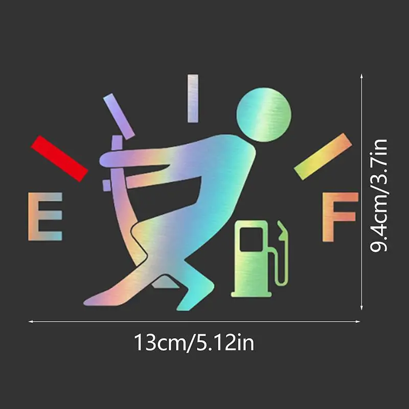 Car Refueling Cover Reflective Sticker Creative Pointer Design Durable Self-Adhesive Decal for Most Vehicle Exterior Decoration