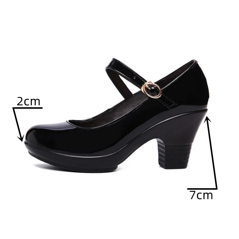 Zapatos de tacón medio tipo Mary Jane con plataforma, tallas pequeñas 32-43, color rojo oscuro, para boda, otoño 2026, modelo de baile con suela gruesa, para trabajo.