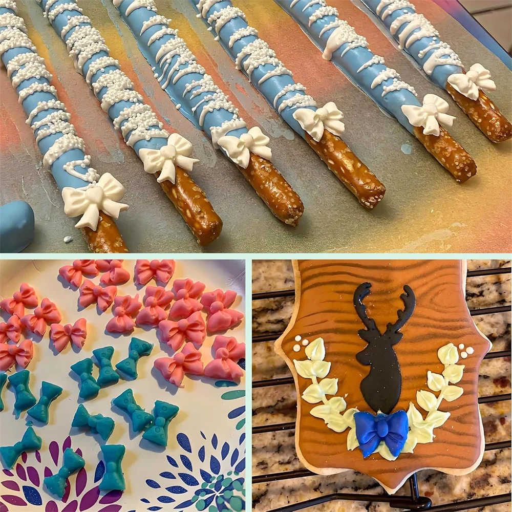 3 قطع القوس قالب من السيليكون فندان القوس قالب الشوكولاته الحلوى كعكة قالب شعبي القوس قالب لتزيين الكعكة ، DIY الحلوى ، فندان