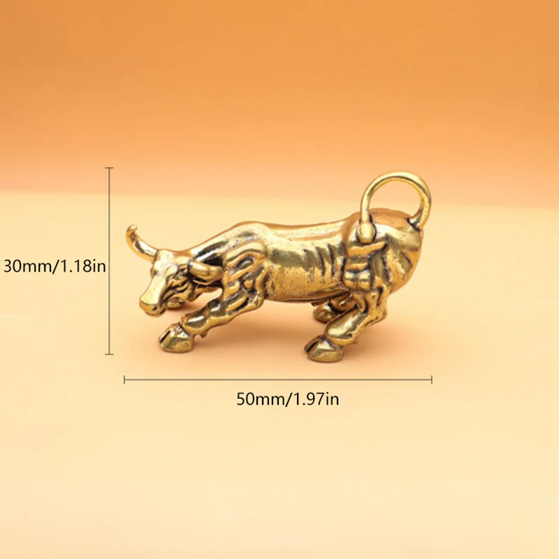 Office Decoration Business Gift Brass Bull Wall Street Cattle Sculpture Copper Cow Statue Mascot Exquisite Crafts Ornament