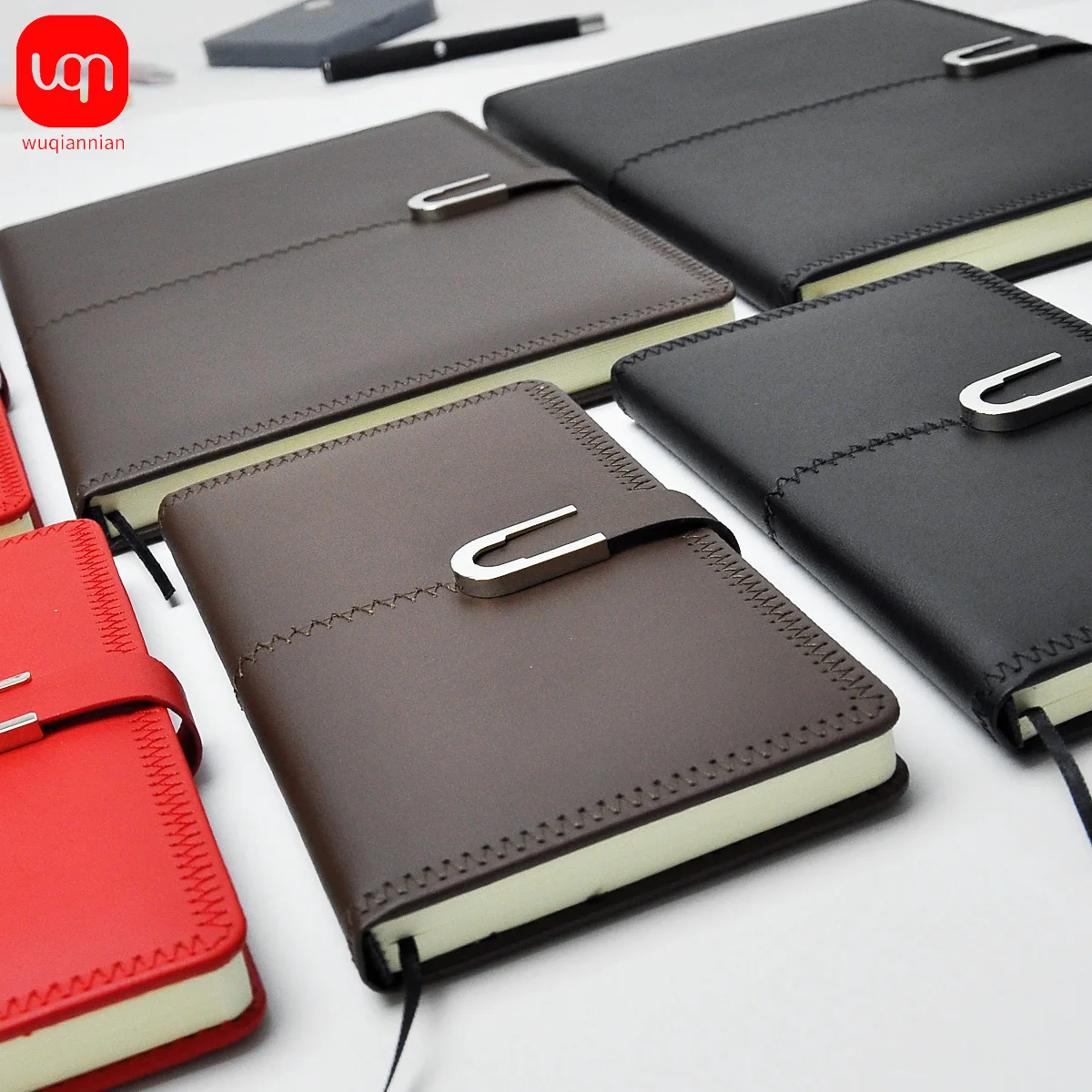 Leather Business Notebook, Jornal, Agenda Organizer, Artigos de papelaria Estudante, 3 Cores, 108 Páginas, A6, B5