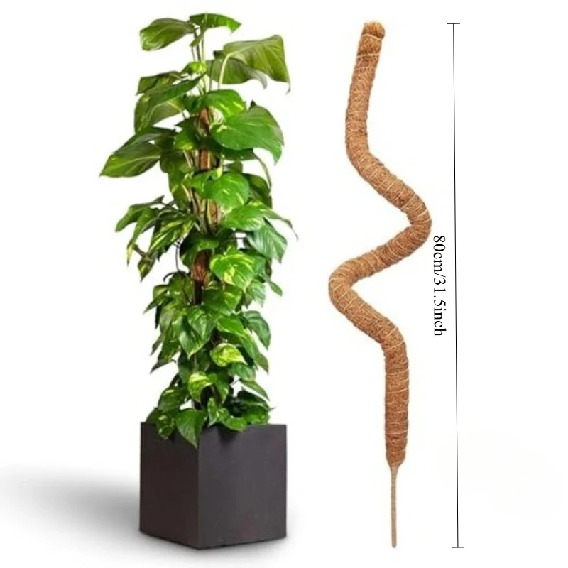 Biegbare Moosstange für Pflanzen Kokosfaser Monstera Pflanzenstütze Handgefertigte Kletterhilfe DIY Gartenzubehör
