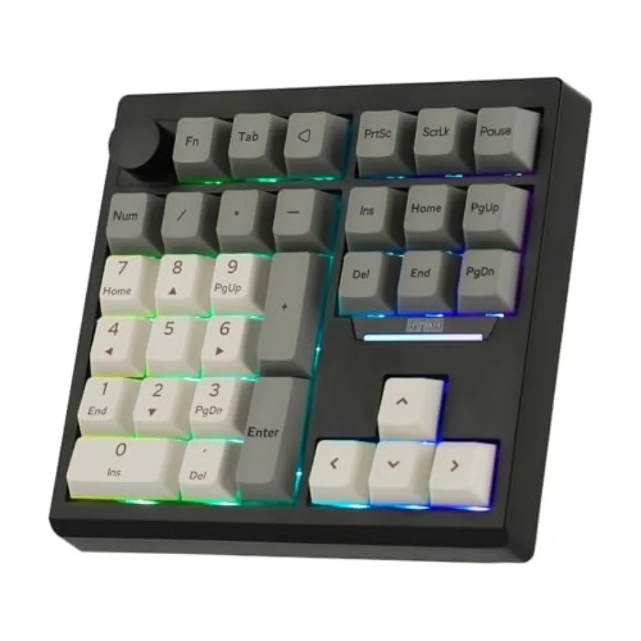 TH33 Wireless Mechanical Numpad VIA BT/2.4G/USB Hot-Swap RGB Backlit Gasket PBT Keycap Creamy Switch Number Pad with Arrow Keys