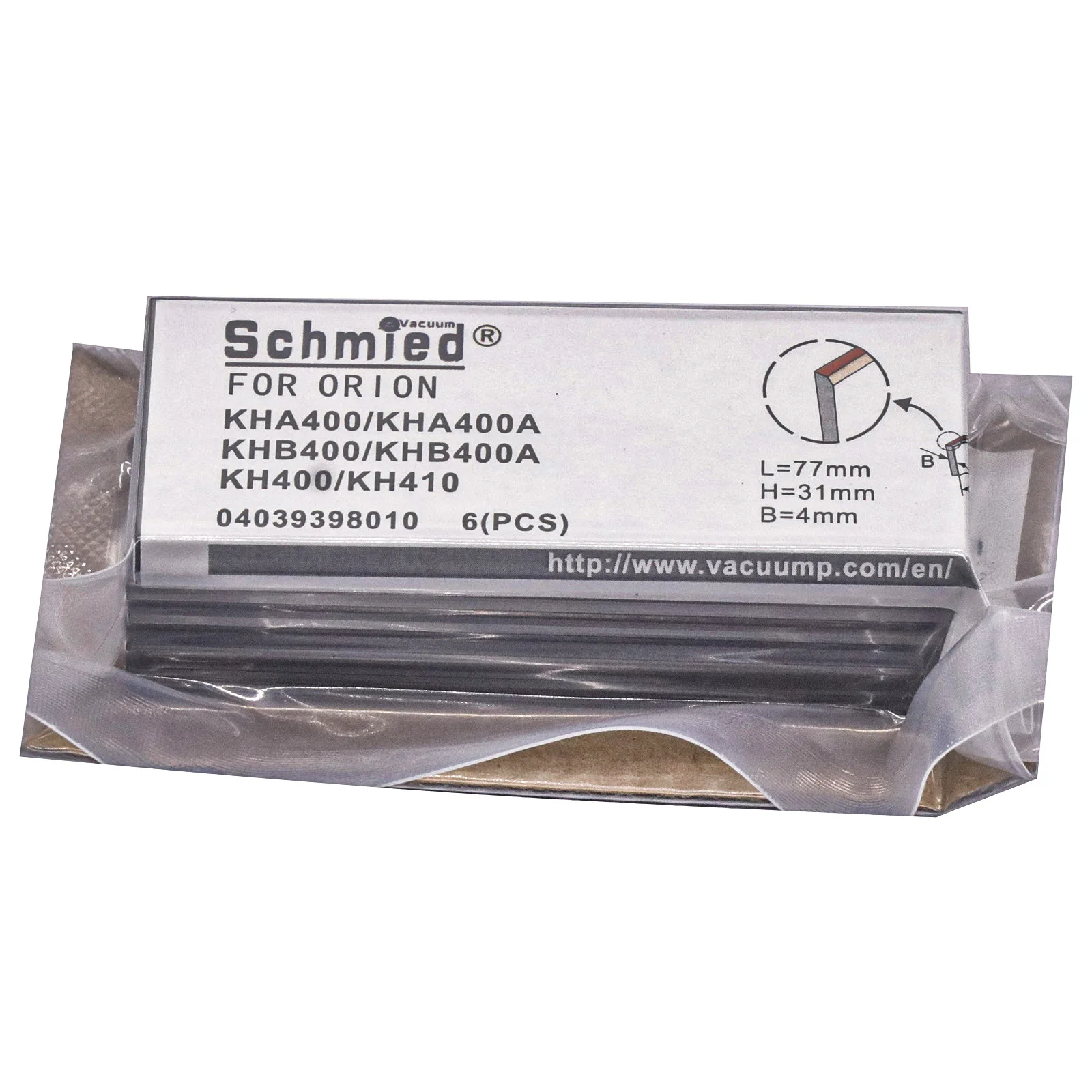 6 Pack Vane 04039398010 for ORION Vacuum Pump KHA400, KHA400A, KH400, KH410, KHB400, KHB400A, 77-31-4mm