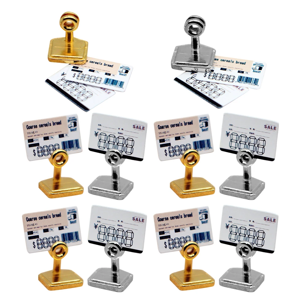 

Miniature Dessert House Ornamental Tag Model Toys Stand for Dollhouse Miniatures Paper Decorative