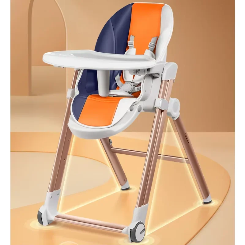 Chaise Haute Pliable Multifonction à Roulettes, pour Manger, pour Bébé