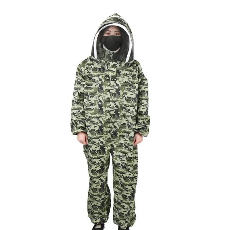 A 1PCS Bee Protective Clothing Dedicated Complete Beekeeping Beekeeping Tools Anti-bee Cloth Camo Siamese Clothes Beekeeper