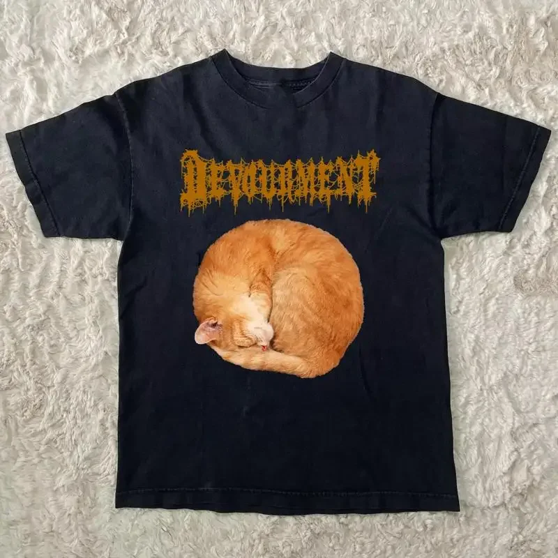 Funny Devourment Band Cat Black All Size T Shirt
