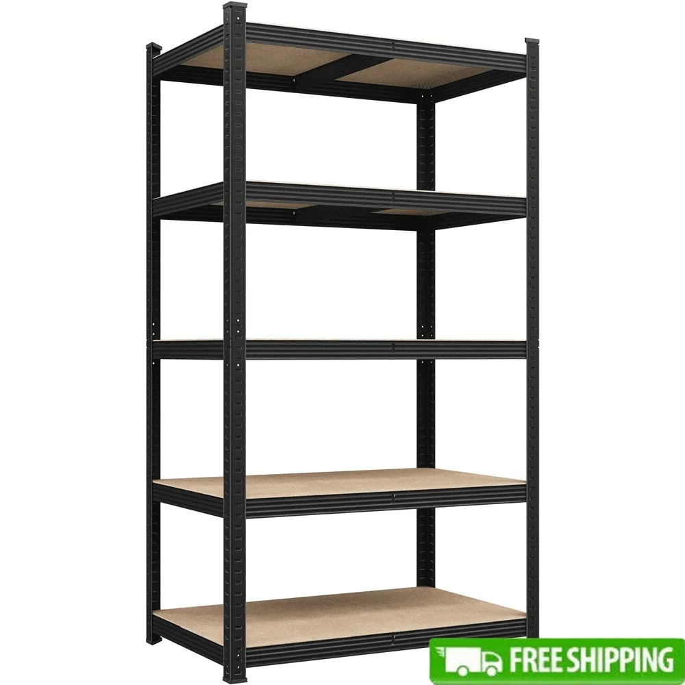 

5-Tier Adjustable Metal Storage Rack Boltless Heavy-Duty Shelving Unit Kitchen Office Garage Warehouse Organization