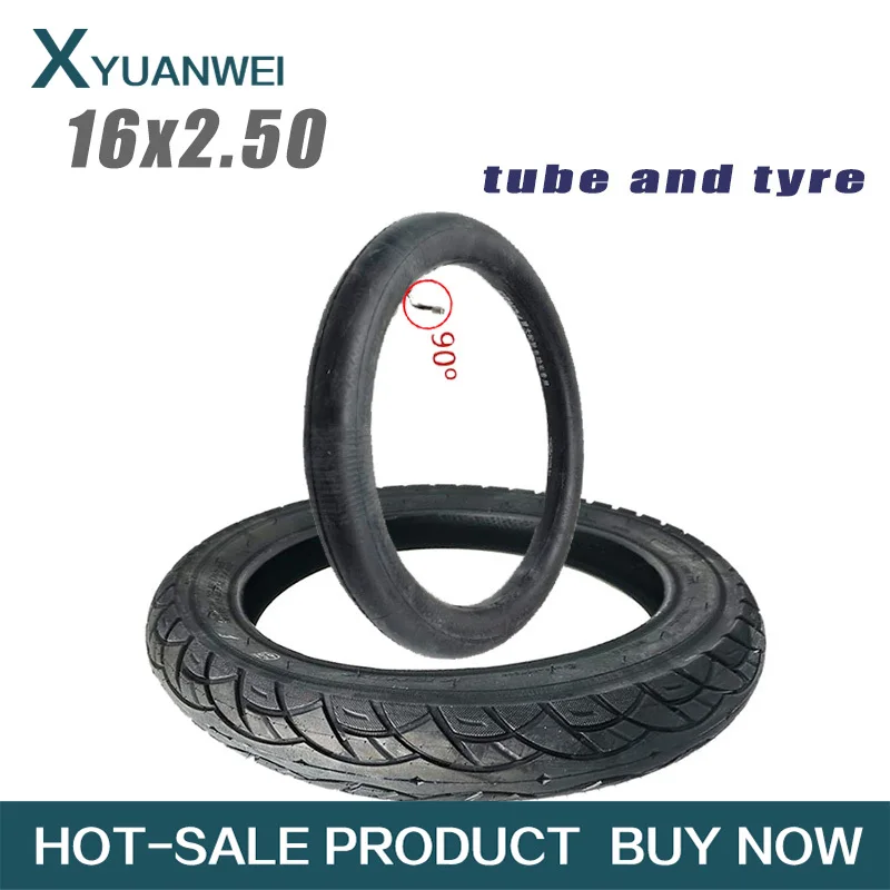 

16-дюймовая внутренняя и внешняя шина 16x2,50 64-305 Шина 16*2,50 для электрических велосипедов (электронных велосипедов), детских велосипедов, небольших BMX и скутеров
