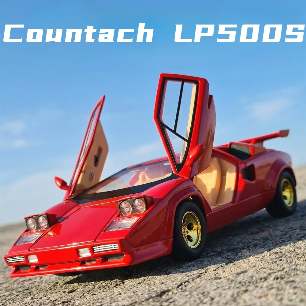 

Scale 1:24 Countach LP500S Revuelto Sports Car Model Toy Front Wheel Steering Metal Diecast Supercar Models Interactive Toys