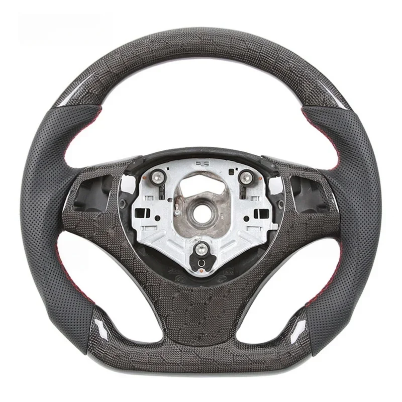 High qualityFit for   E-Series E90 E92 E93 2004 -2011Automotive Interior Carbon Fiber Black Leather Steering Wheels