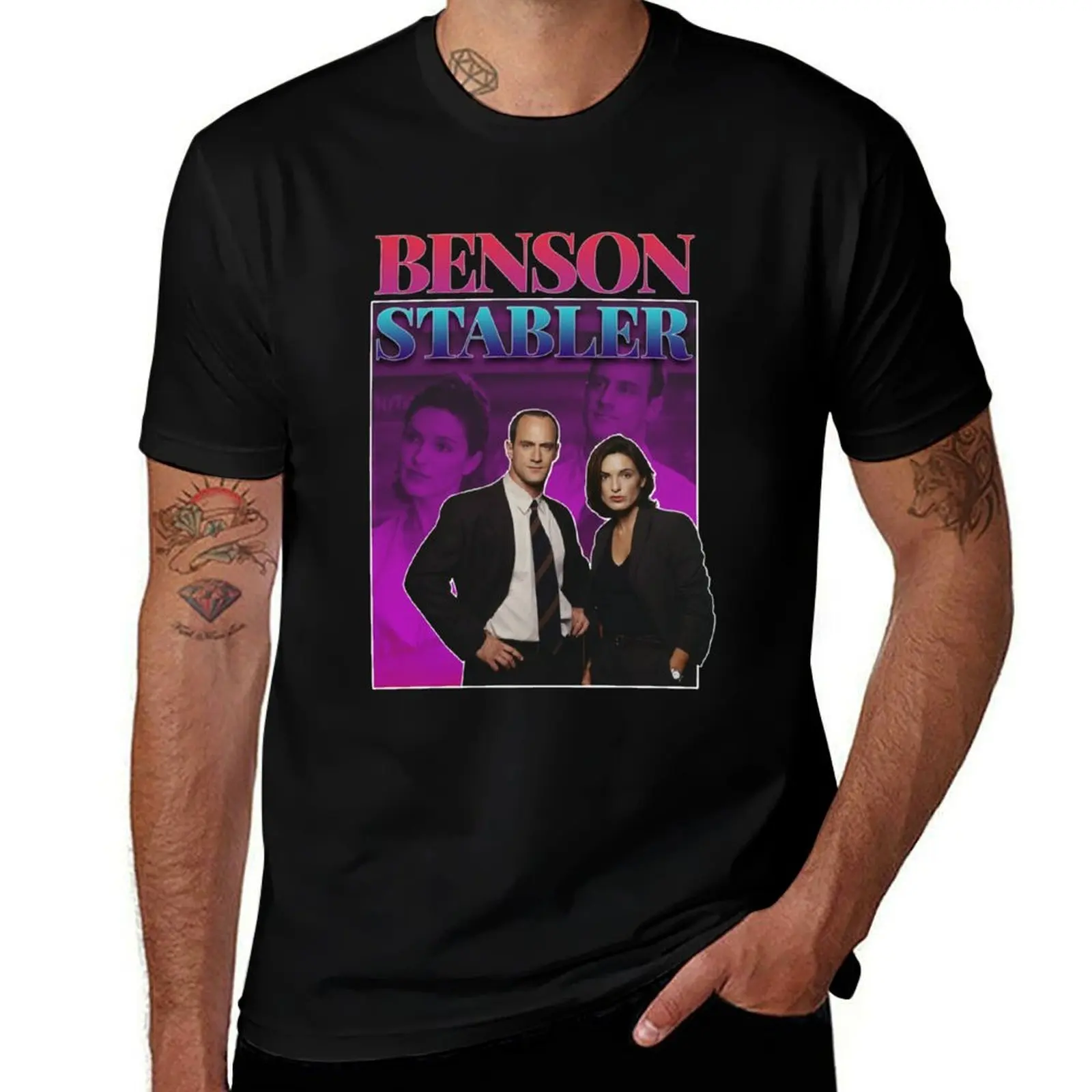 

Olivia Benson _amp_ Elliot Stabler 90s Inspired Vintage Homage Custom T-Shirt man t shirt summer T-Shirt