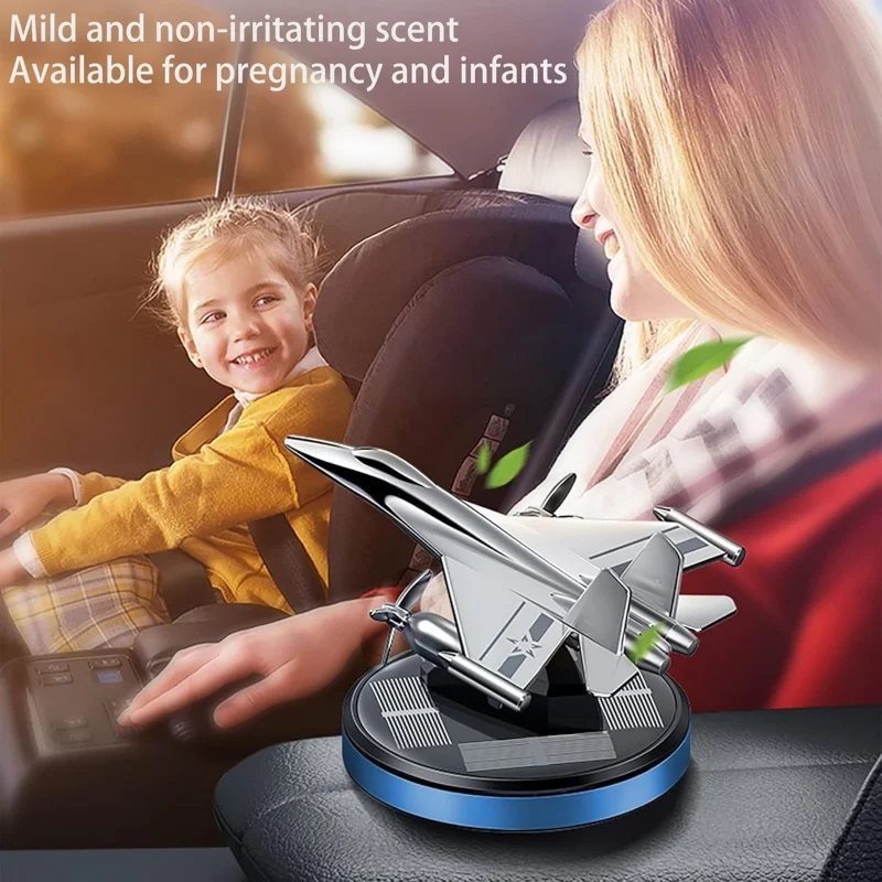 Solar-Powered Rotating Airplane Car Air Freshener Luxury Long Lasting Mild Fragrance Vehicle Dashboard Interior Decor Ornament - view 5