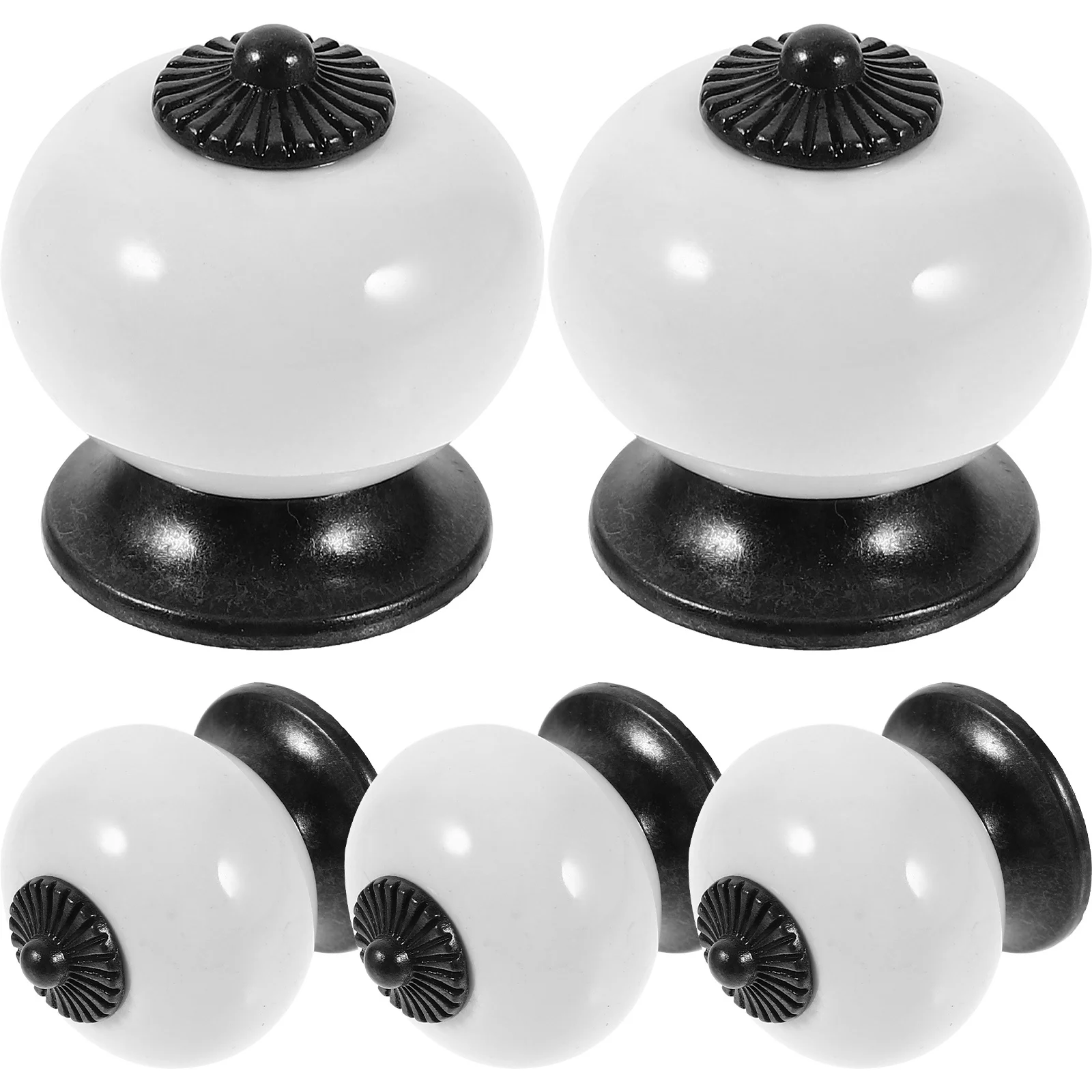 5 قطعة مقابض سيراميك مستديرة بسيطة حساسة برغي معدني سهلة التركيب لأدراج خزانة المطبخ مقبض الباب المستدير