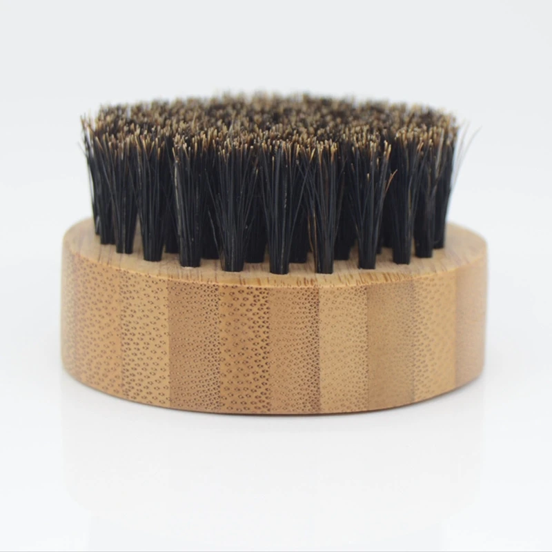 Beard Comb Round Wood Handle Beard Grooming Brush Boar Bristle Brush Men Beard Grooming Tool for Perfect Grooming