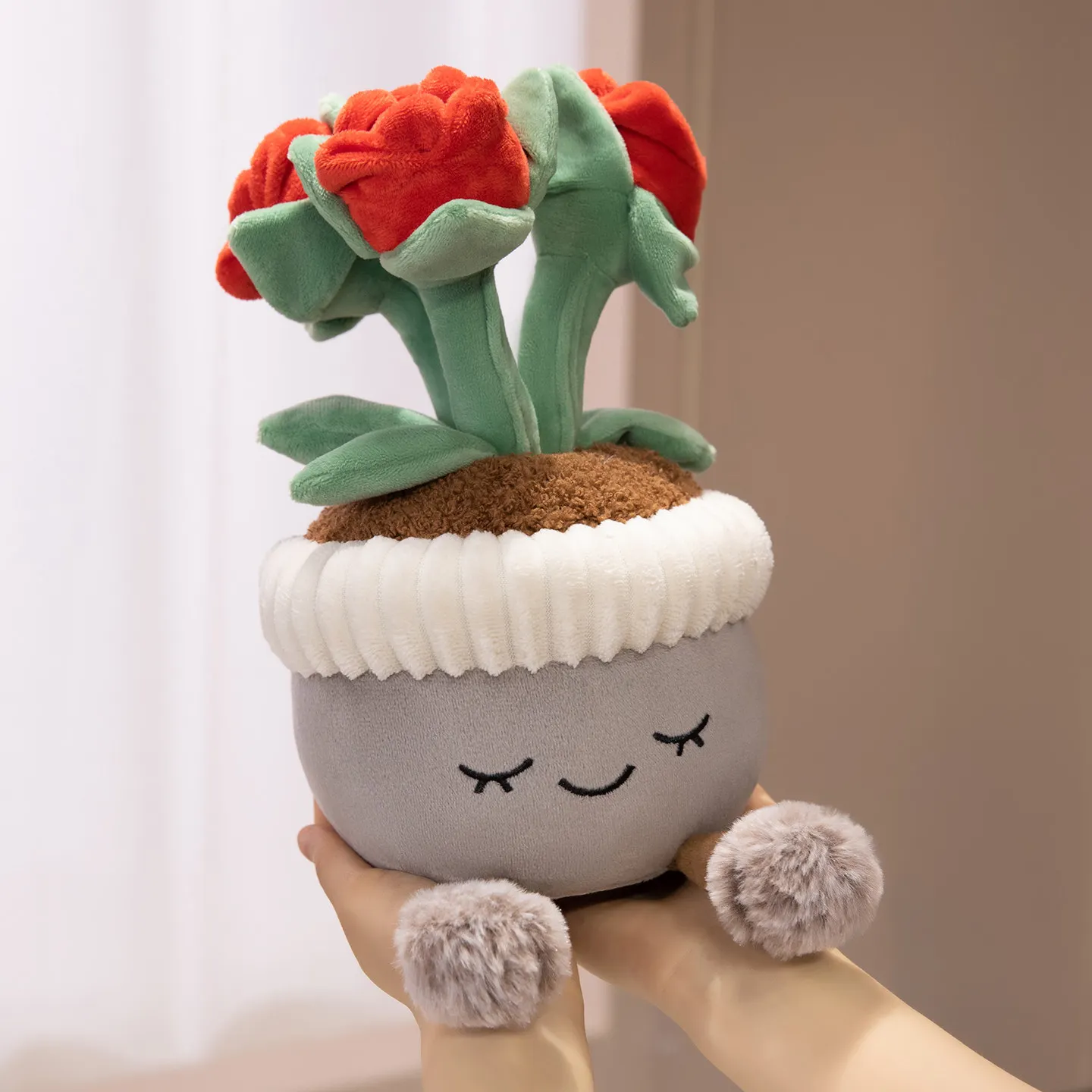 30 cm Künstliche Blume Plüsch Spielzeug Nette Grüne Pflanzen Blüte Kaktus Sonnenblume Rose Weiche Puppen Kawaii Hause Dekoration Weihnachten geschenk – Detail 16