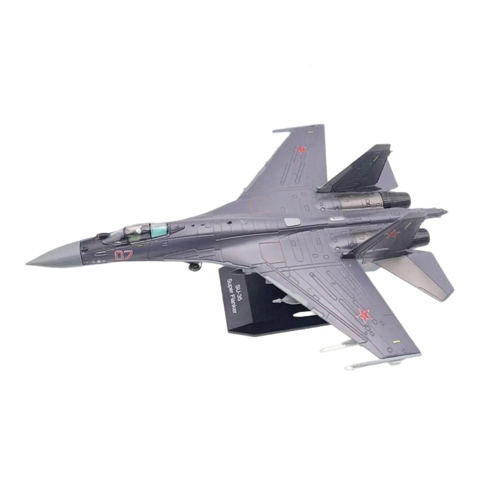 

Diecast 1/100 Russian SU35 Model with Dispaly Stand Ornament Simulation Decor Russian Air Force SU35 for Office