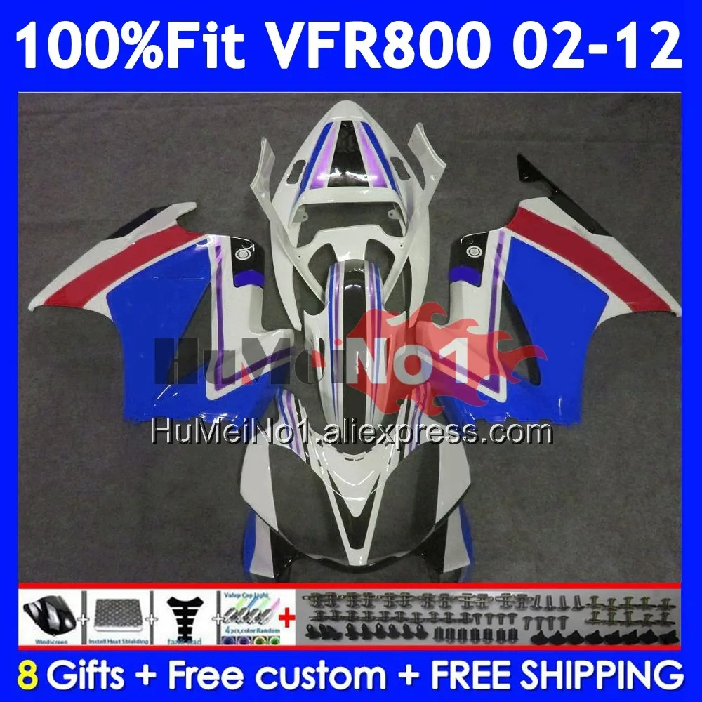 Interceptor For HONDA VFR800 VFR 800RR 800 RR 02 Blue red 03 04 05 06 07 53No.127 VFR800RR 2008 2009 2010 2011 2012 Fairings