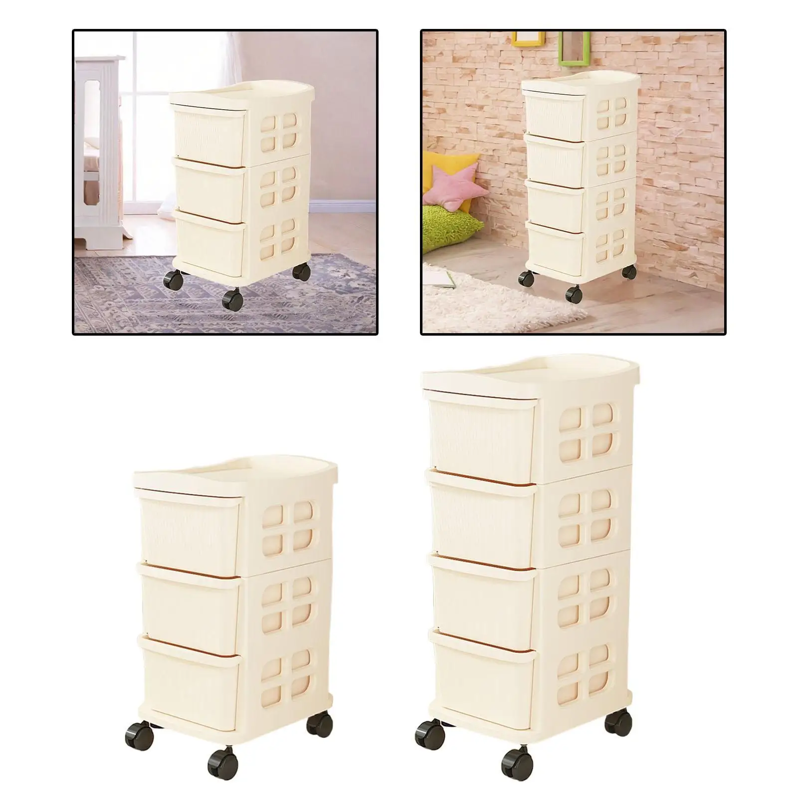 

Cart with Drawers on Wheels Storage Shelf Rack Storage Organizer Cart for