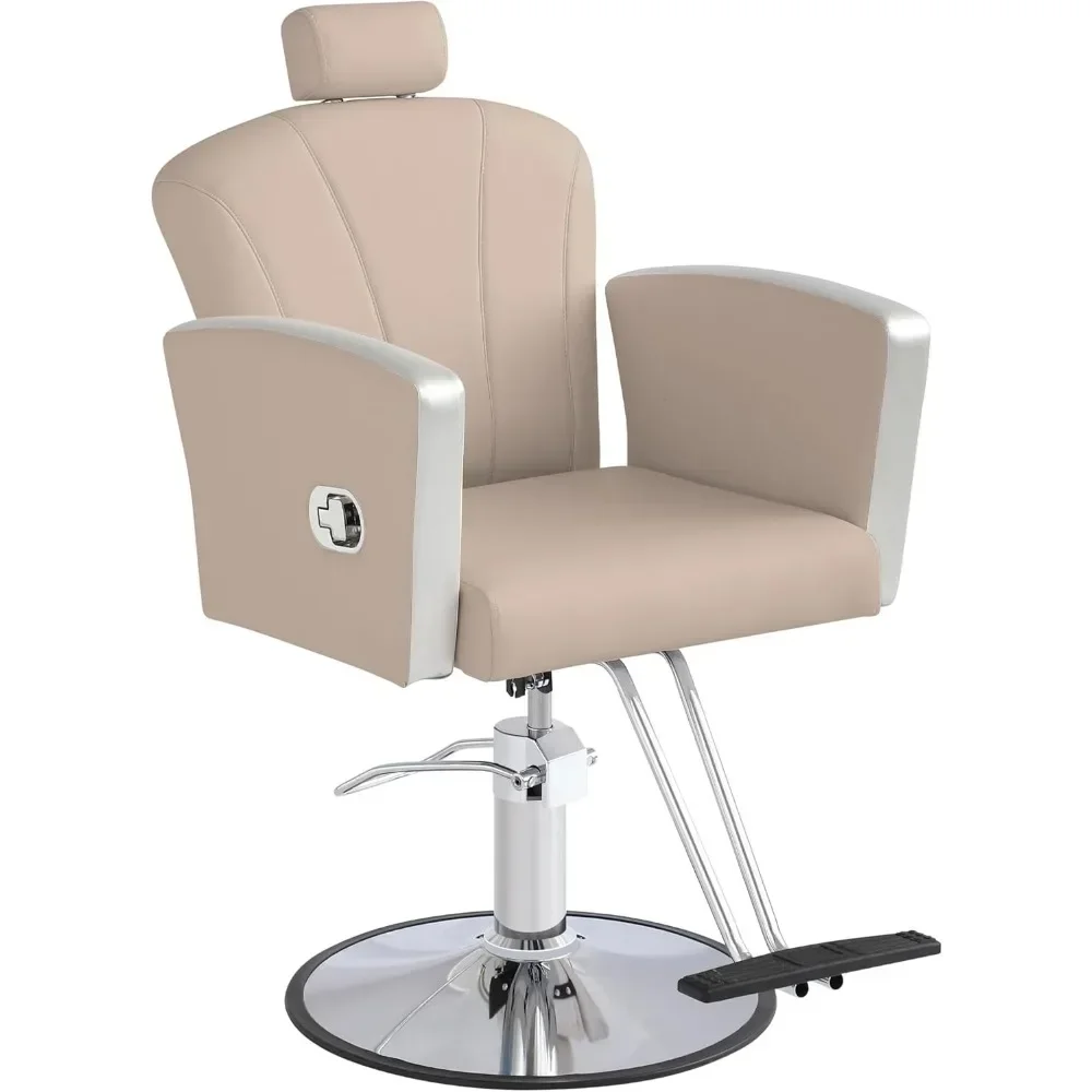 

Chair for Hair Sylist, Hydraulic Barber Styling Chair with 360 Degrees Height Adjustable Barbershop Chairs,Reclining Hair Chairs