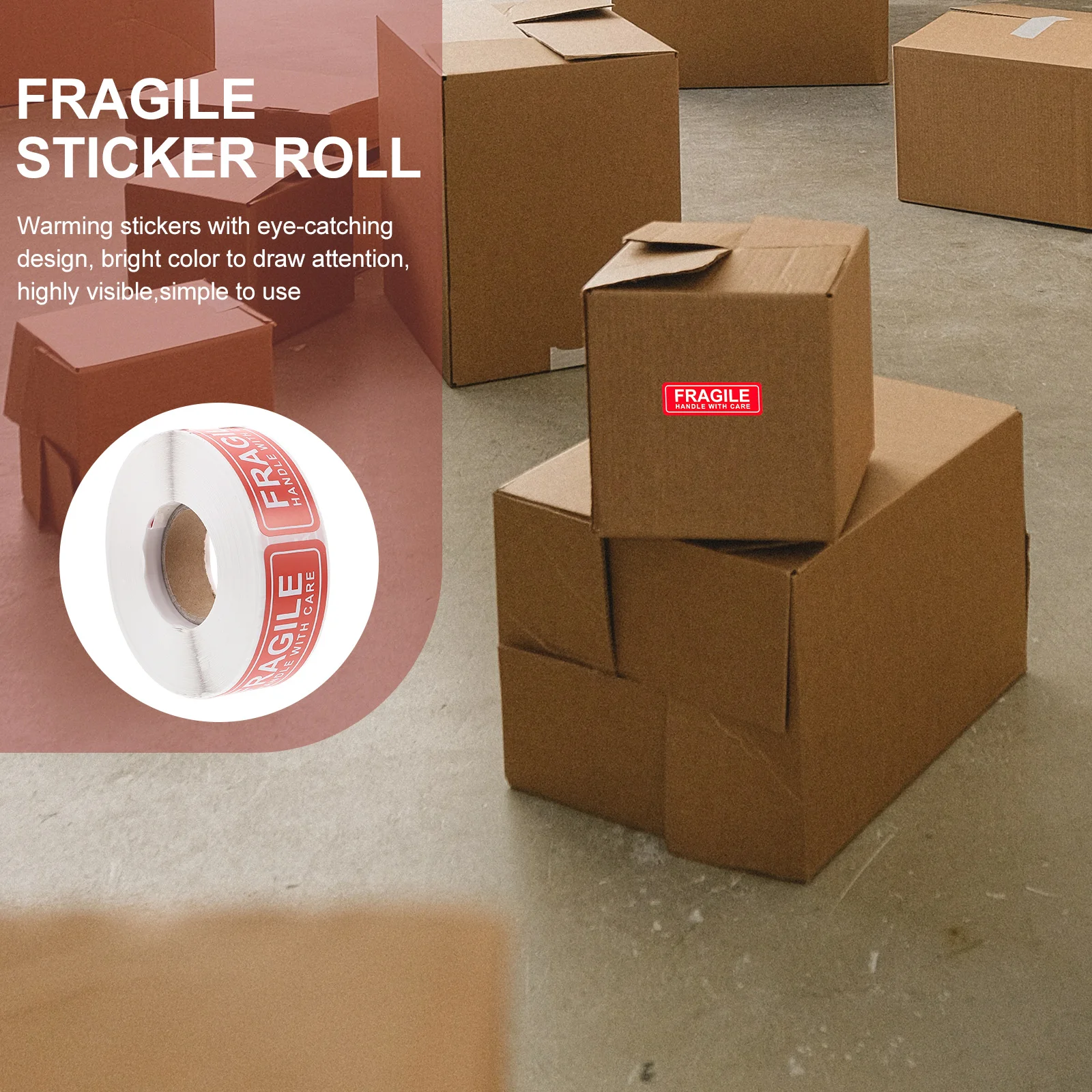 

2 Rolls Fragile Stickers For Shipping Packaging Warning Labels Self-Adhesive Durable Packing Tape Waterproof Wear-Resistant