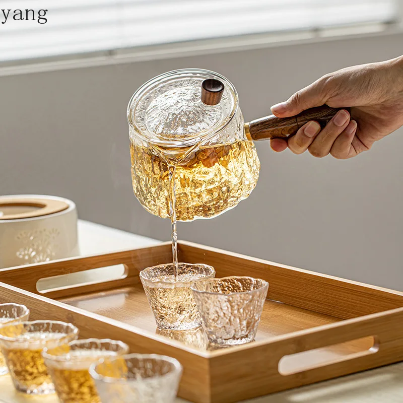 CX high temperature resistant restaurant filter glass bubble teapot heat-resistant health pot tea set