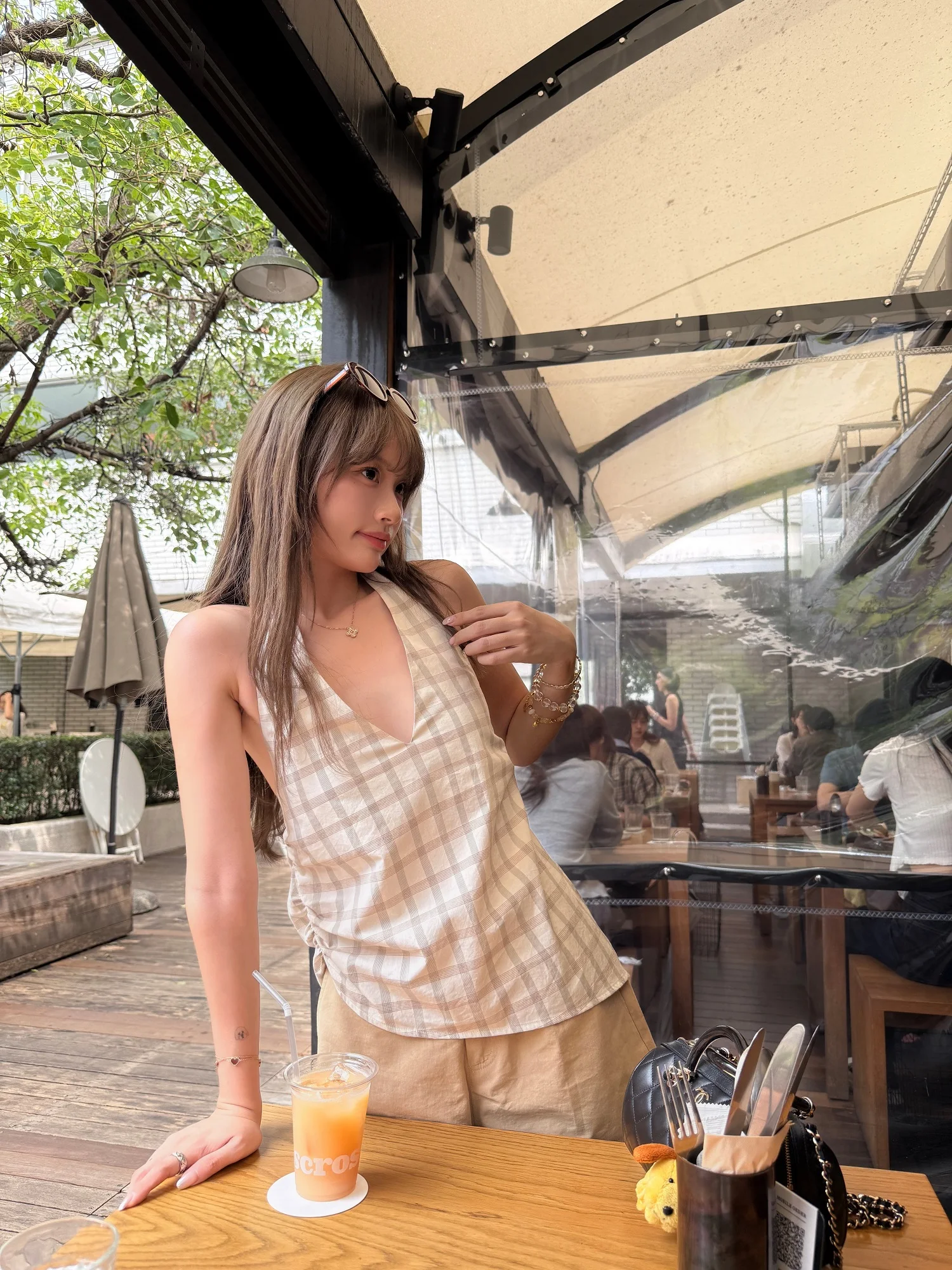 

Женский топ CUTEioi Asymmetric Plaid Neline для подружек невесты, из хлопковой смеси, летний, тонкий, стандартной длины, Svel Dr