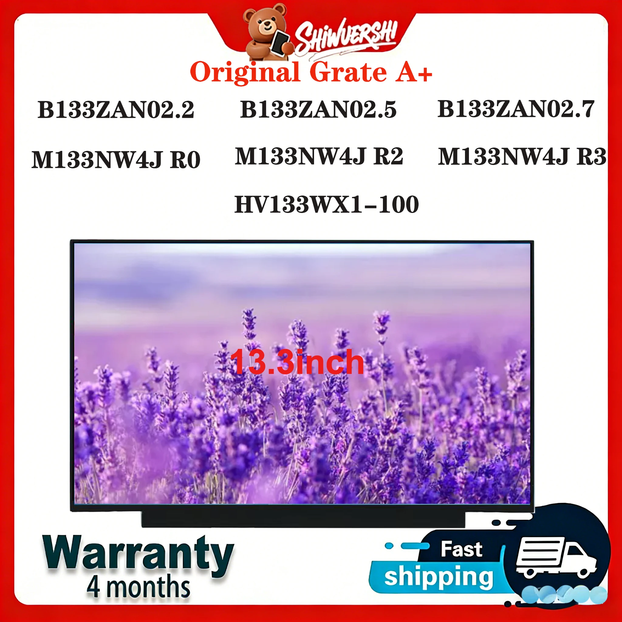 

Новый оригинальный ЖК-экран для ноутбука A+ 13.3 дюйма B133ZAN02.2 B133ZAN02.5 B133ZAN02.7 M133NW4J R0 M133NW4J R2 M133NW4J R3 HV133WX1-100