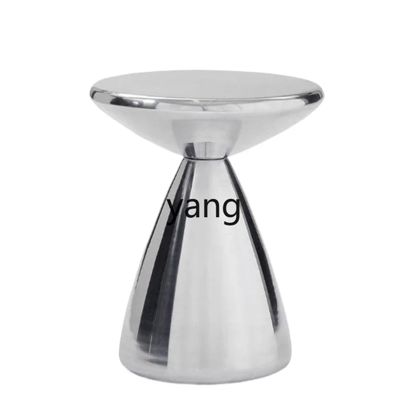 LMM  Electroplating round Living Room Side Table Bedside Table Small Apartment Balcony FRP Corner Table