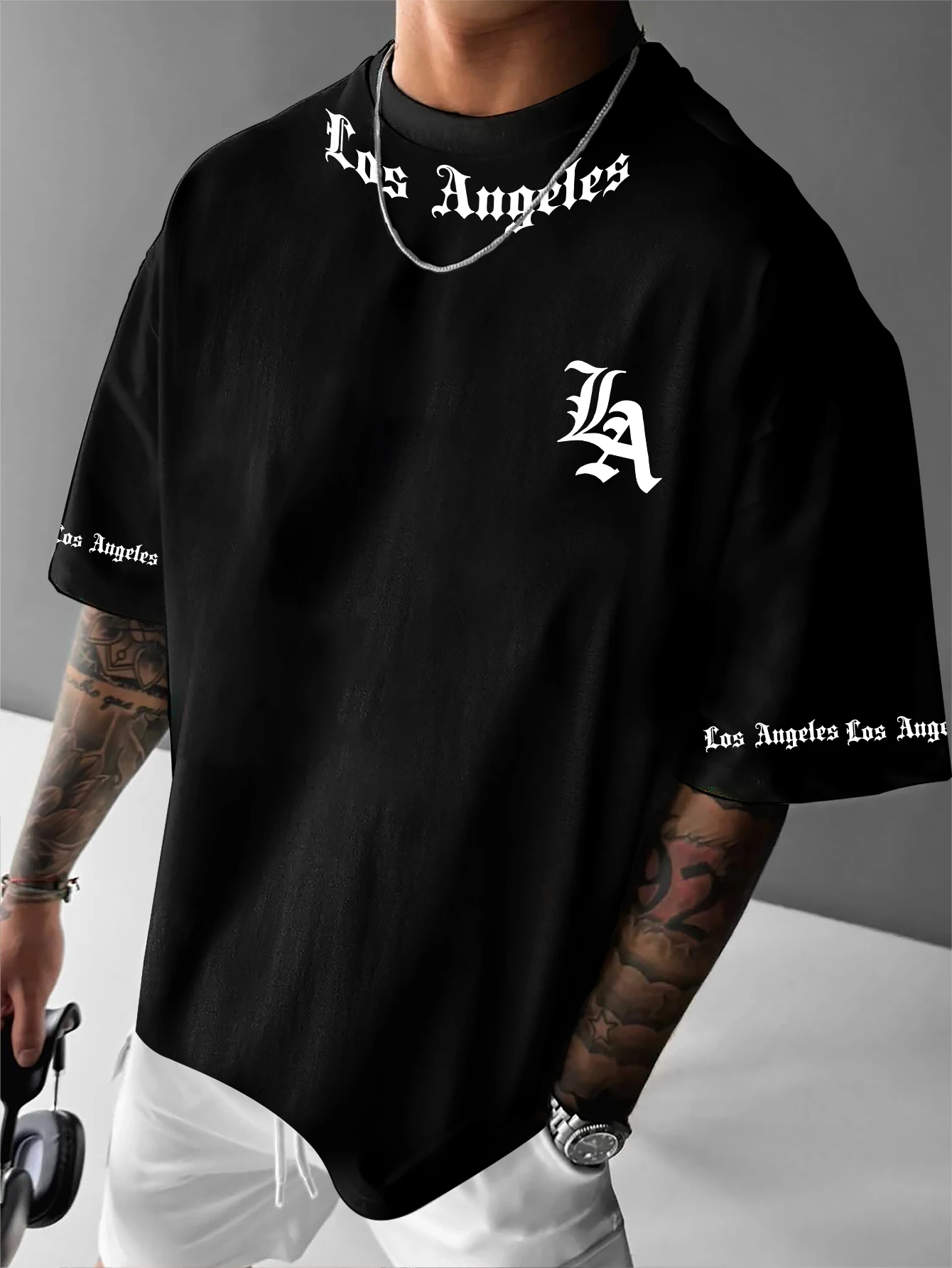 Edgy Los Angeles Gothic Script Streetwear Top