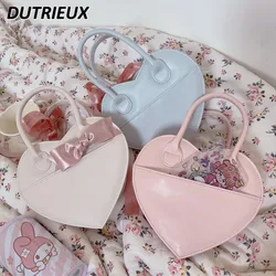 Heart Women's Handbags JK Uniform Small Crossbody Bag Female Summer Autumn Handbag All-Matching Sweet Cute Bags for Ladies