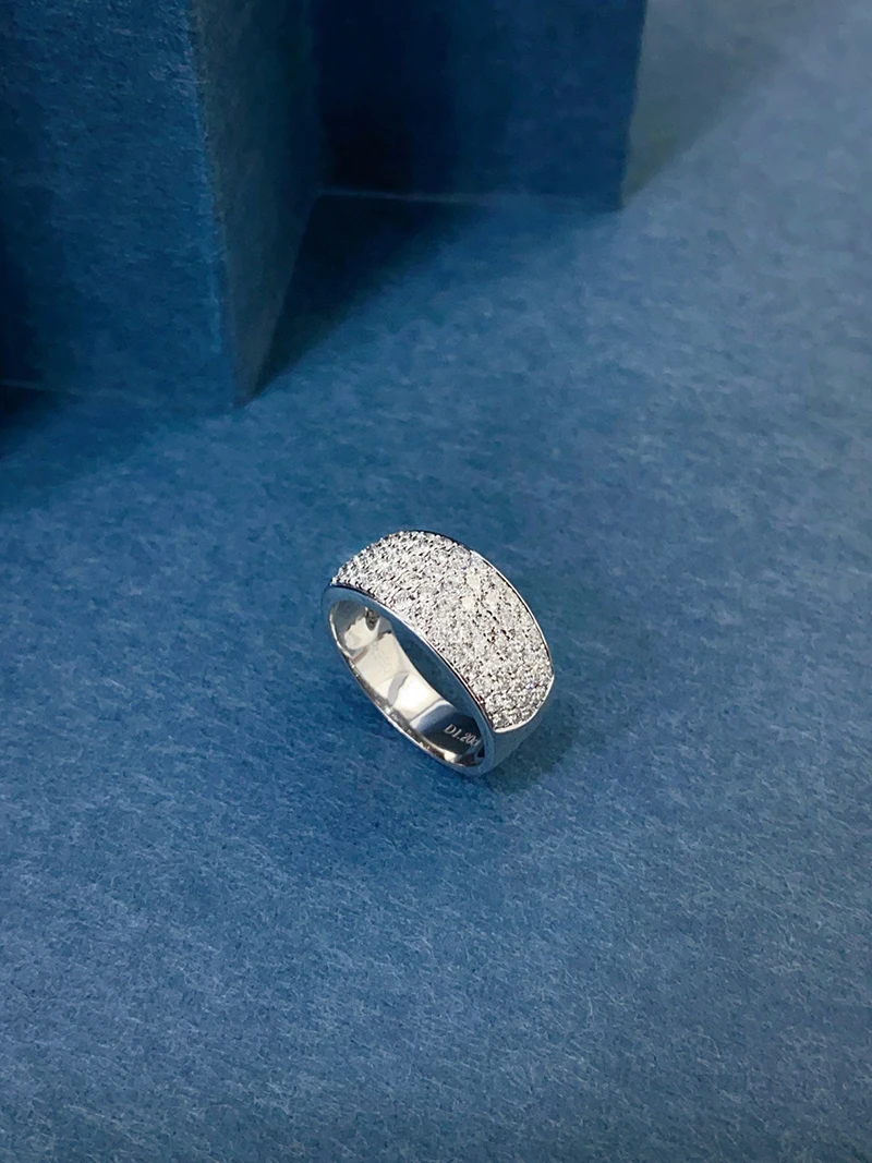 KUGG 100% 18K White Gold Rings Luxury Shiny Design 1.20carat Real Natural Diamond Engagement Ring for Women High Party Jewelry