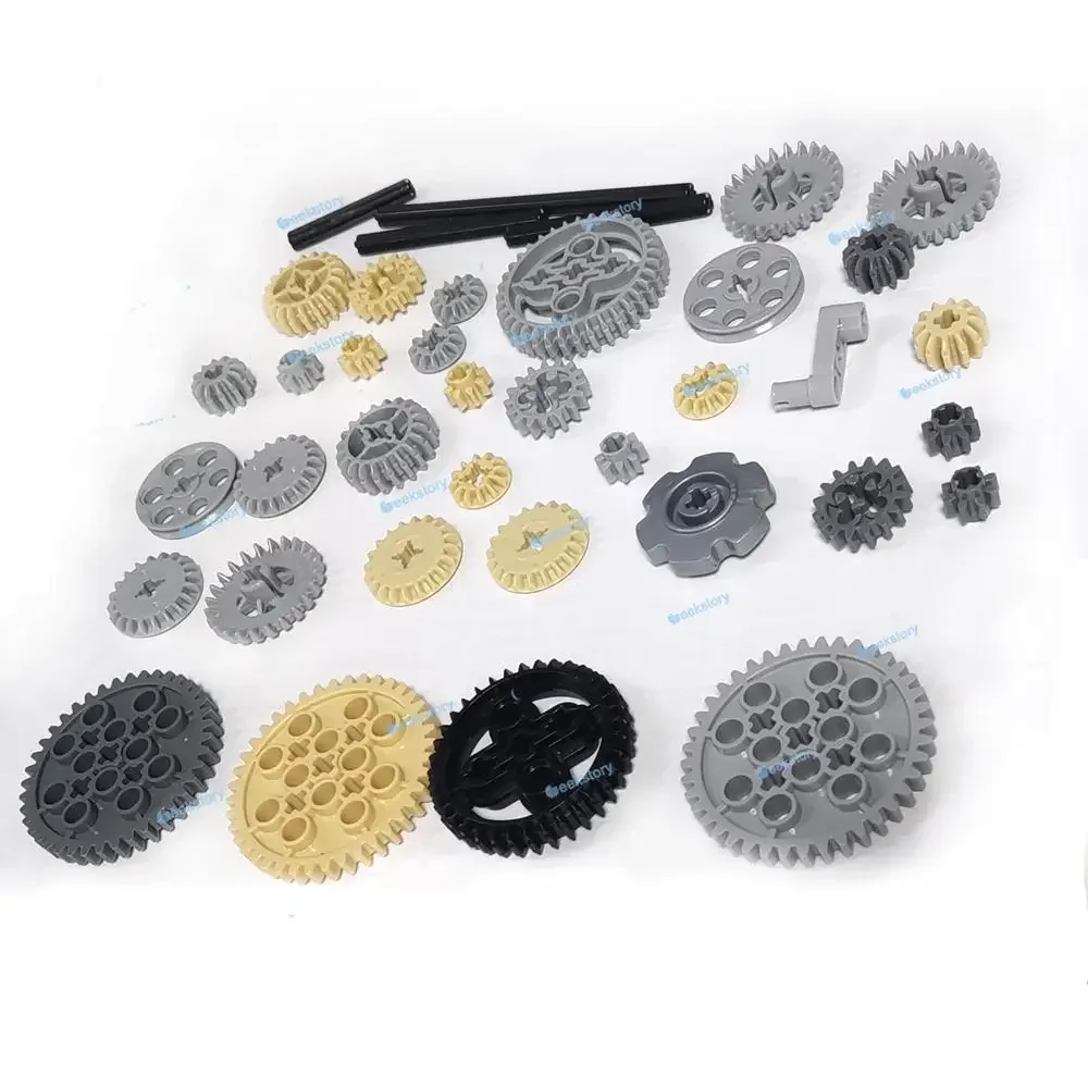 

116PCS Gear/Shaft Set Technology Building Blocks Parts Multi-style Gears Mixing Assembly 9686 DIY Toys MOC Bricks Accessories