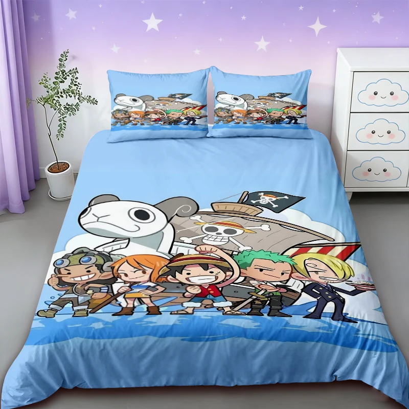 

One Piece Duvet Cover Cartoon Luffy Bedding Set Soft and comfortable Queen/King Twin Full Size Teens Boys Boys Gifts Soft Cozy