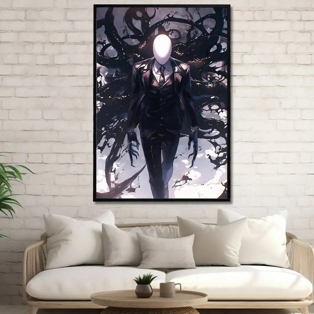 C-Creepypasta S-Slender Man Poster Waterproof HD Wall Art Decal Self-Adhesive Aesthetic Decor For Home Living