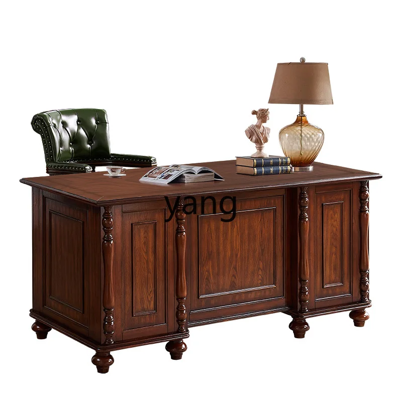 

YHM solid wood desk, retro desk atmosphere study painting table