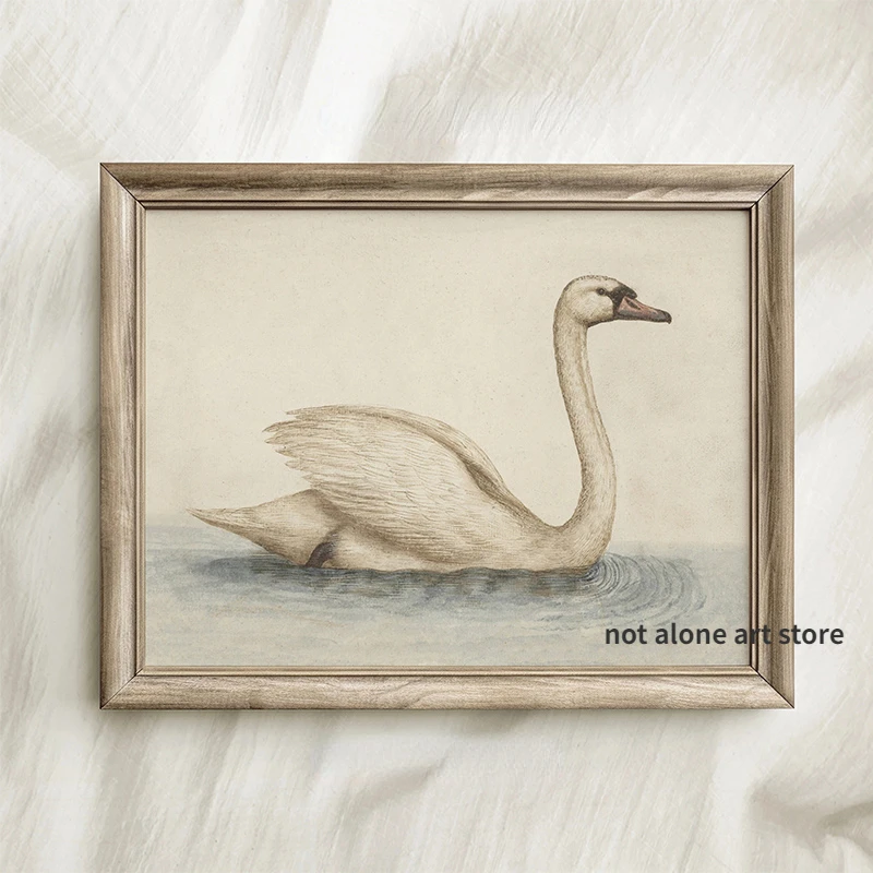 Vintage Kids Room Nursery Gallery Swan Rubbit Art Poster Canvas Painting Wall Prints Picture for Living Room Home Decor