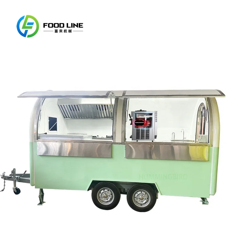 Customized Street Mobile Food Trailer - Ice Cream Pizza Fast Coffee Vending Cart for Outdoor Catering