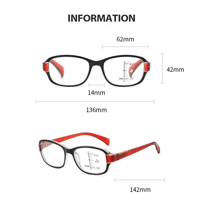 Progressive Multifocal Presbyopia Glasses Ultra Light Men and Women Anti Blue Light Eyewear High-definition Presbyopia Glasses