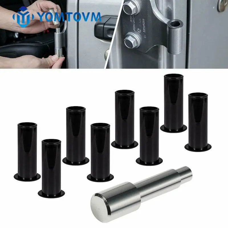 

9 Pcs Black Plastic Car Door Bushing Removal Tool Hinge Pin Liners For Jeep Wrangler JK JL 2/4-Door Auto Repair Tool Accessories