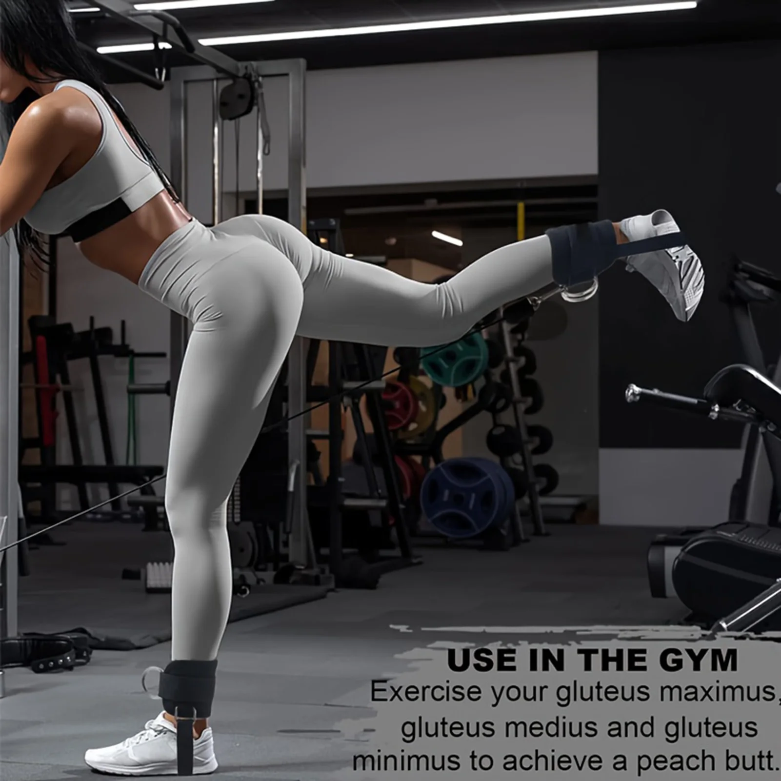 Ankle Straps Adjustable Gym Ankle Straps for Leg and Glute Workout Power Rack Resistance Band Accessories Durable Soft