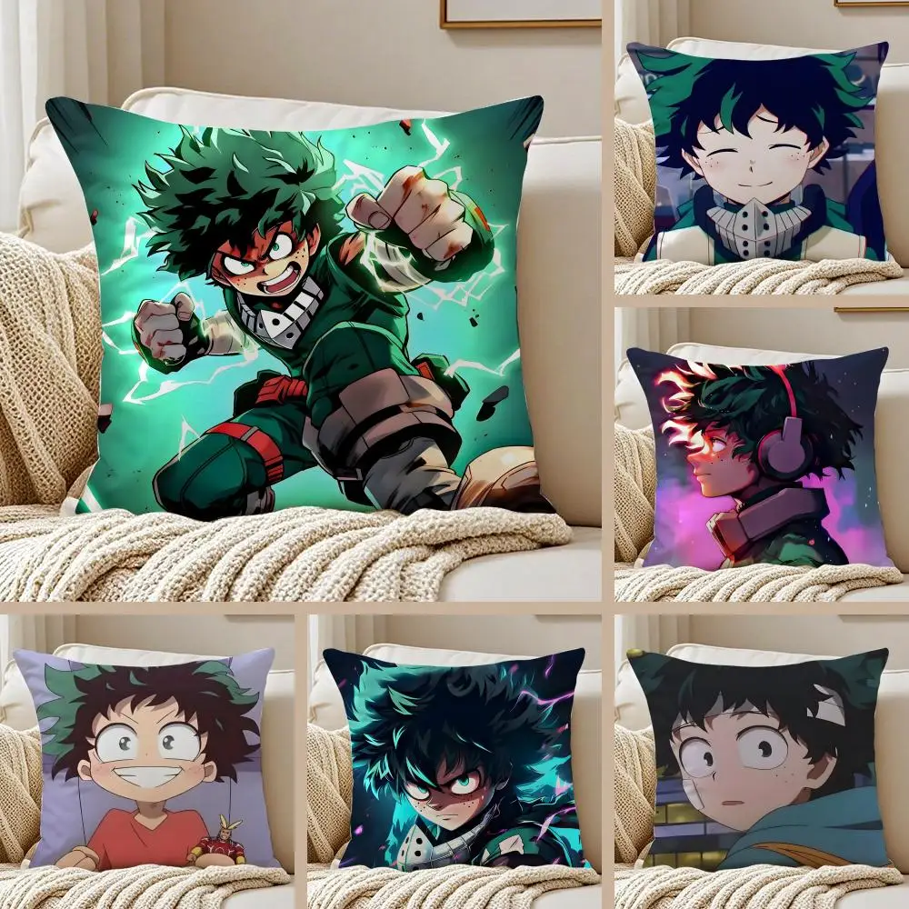 

My Hero Academia Izuku Midoriya Pillow Case Silky Elegant Comfort Sofa Bed Invisible Zipper