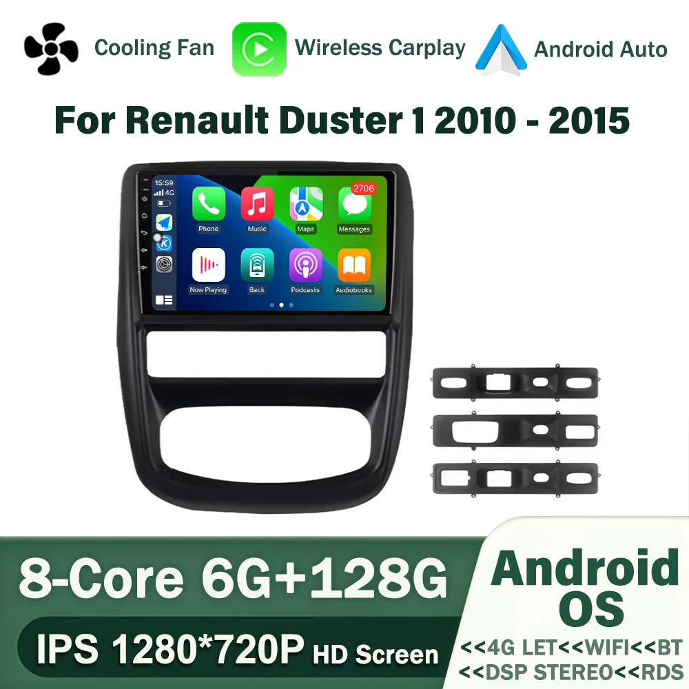 

9 '' Android OS Car Accessories Intelligent Multimedia Player GPS Navi Wireless CarPlay WIFI for Renault Duster 1 2010 - 2015
