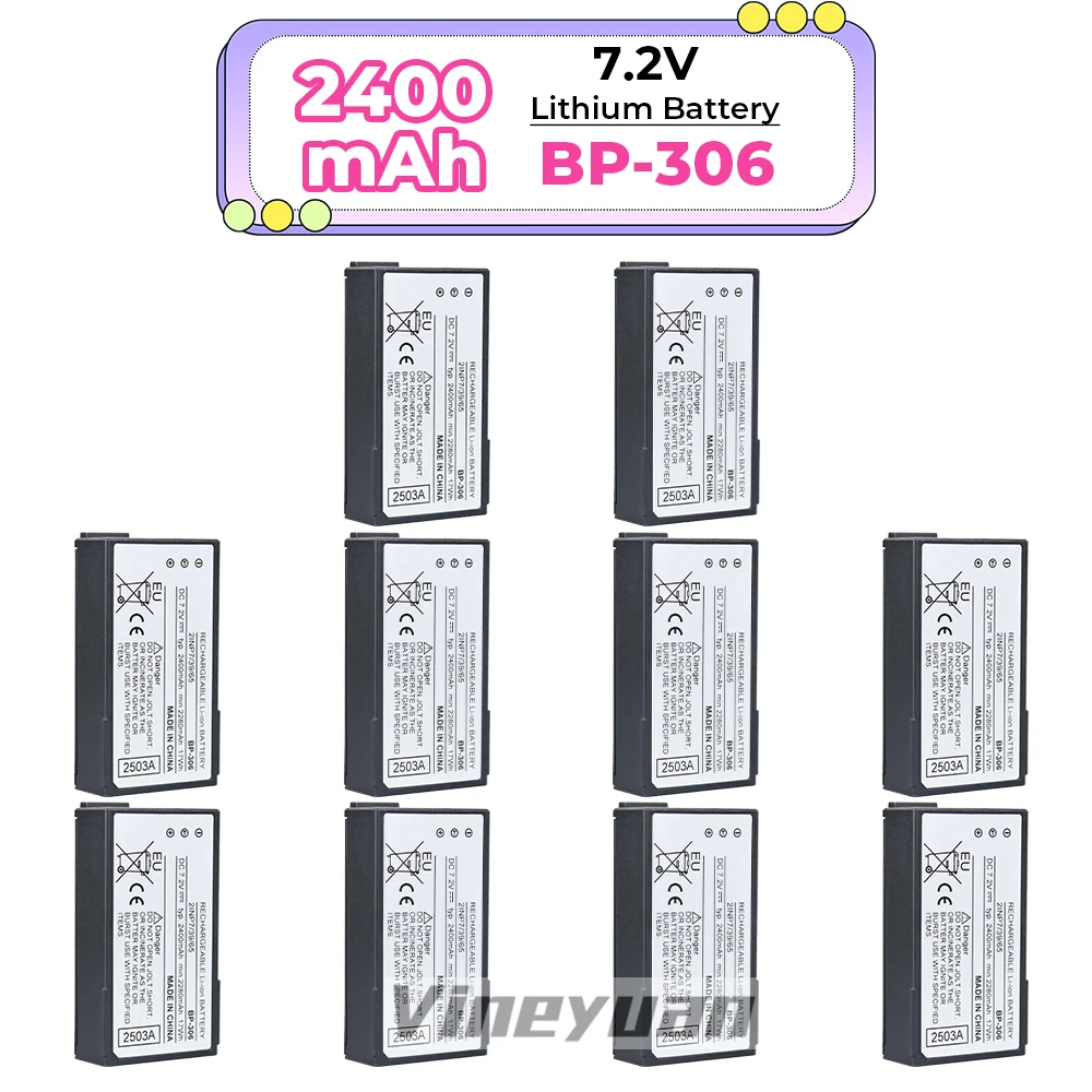 

10PCS BP-306 Li-ion Battery 7.2V 2400mAh 17.28Wh Replacement Battery for Icom IC-M94D IC-M94DE Handheld VHF Marine Radio