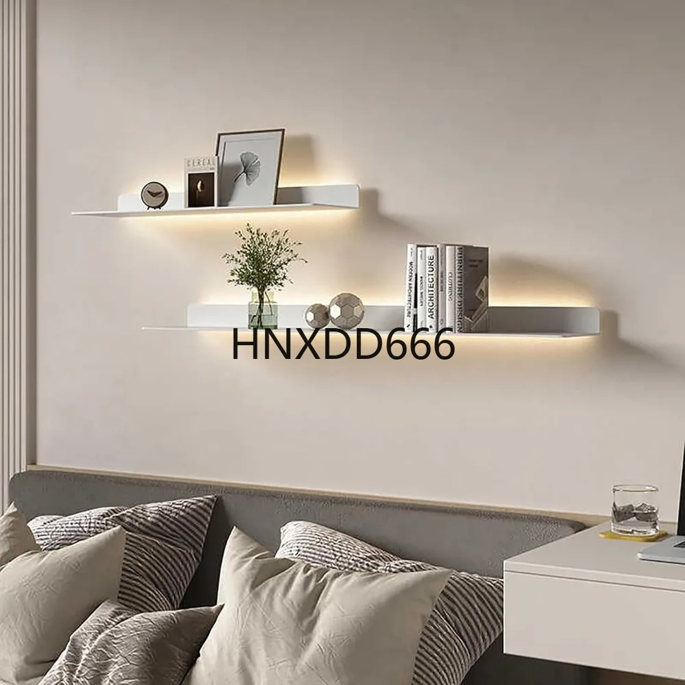 

Floating Shelves with Led Lights,Floating Display Shelf with Built-in Illuminated Led Light,Metal Wall Mounted Shelves Set of 2,