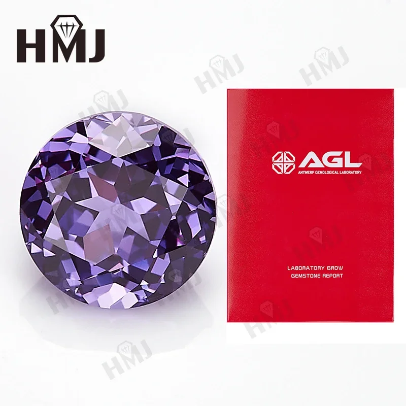 

Лидер продаж, выращенный в лаборатории фиолетовый сапфир, круглая форма, бриллиантовая огранка, свободные камни, материалы разных размеров для ювелирных изделий, сделай сам, на выбор AGL