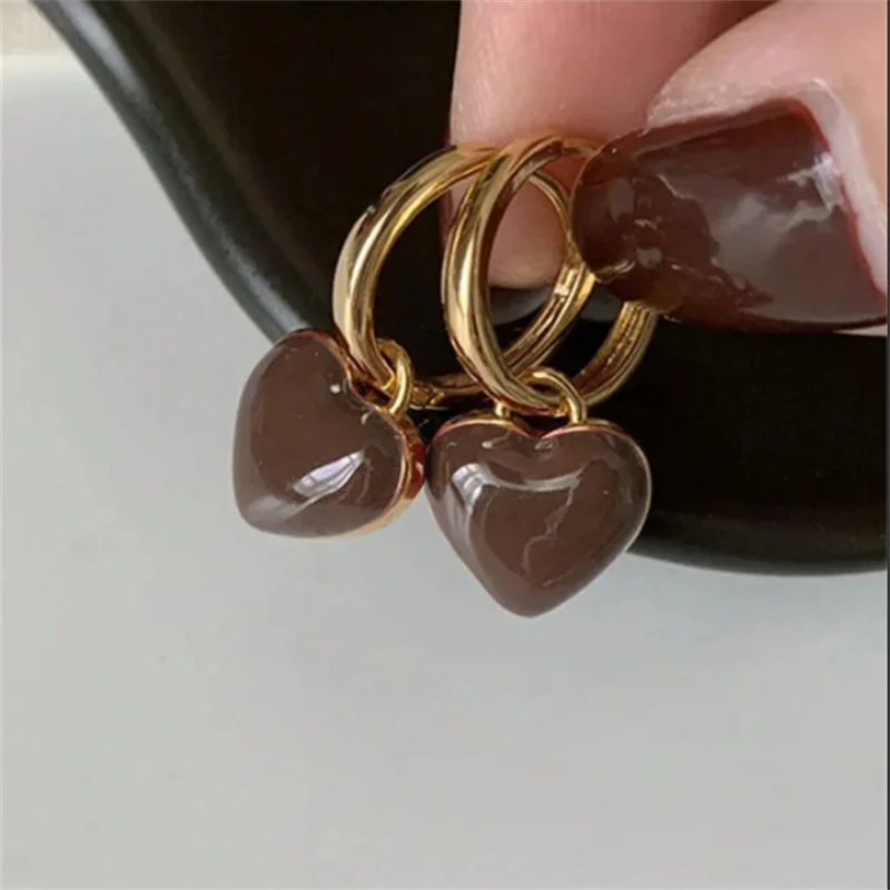 Women's Romantic Pink Heart Drop Earrings, Gift